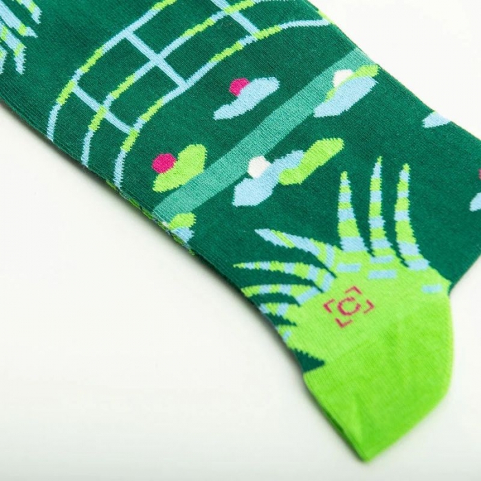 Socken Kunstwerke - Monet "Seerosen mit japanischer Brücke"